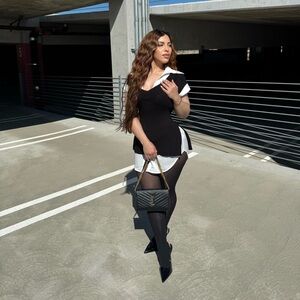 Black and White knit Dress